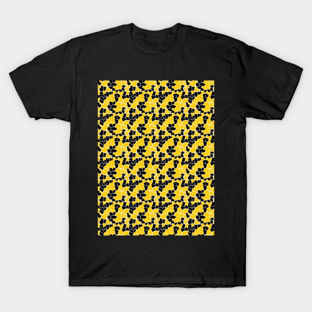 Elephant Print Skin Pattern Yellow Black T-Shirt by Design_Lawrence